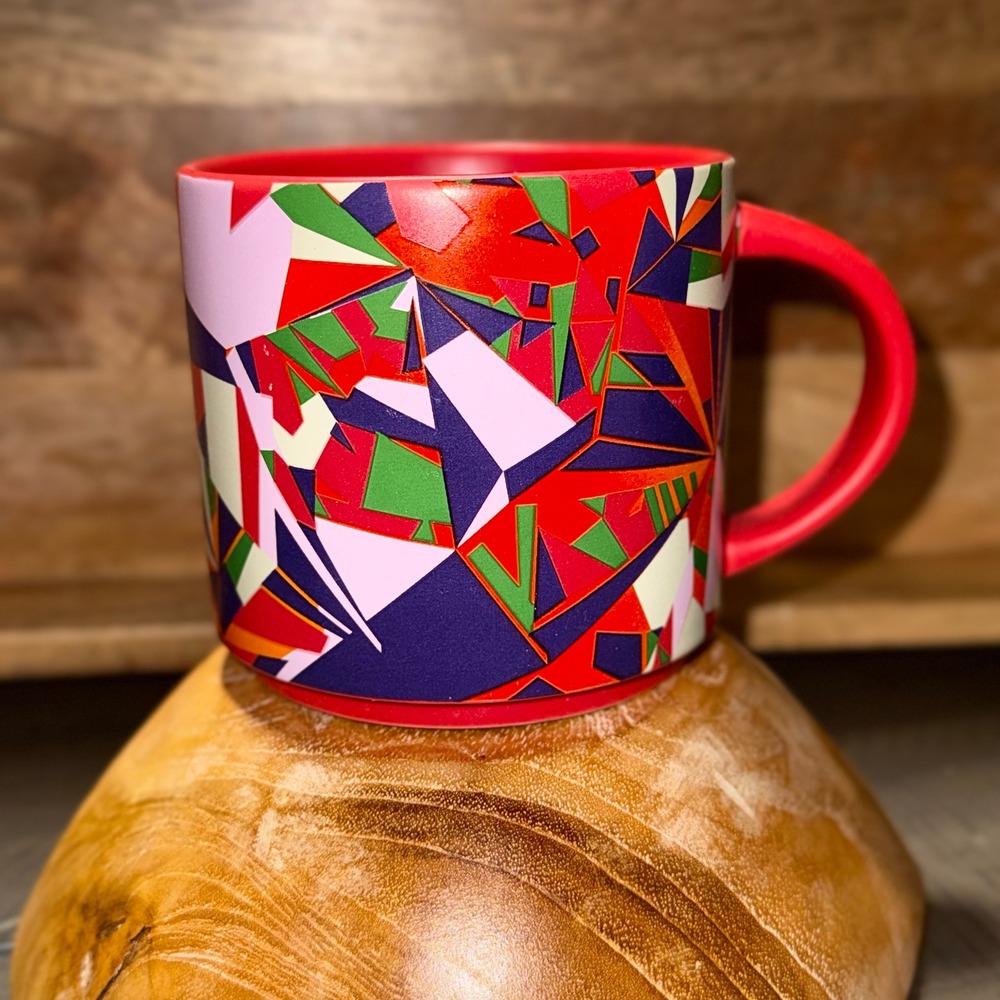 Starbucks TEAVANA Colorful Geometric Design Coffee Mug 12‎ fl oz Stoneware